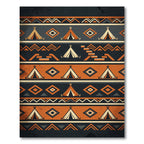 Earthy Geometric Teepee Striped Throw Rug