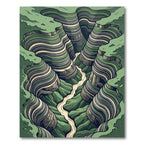 Abstract Rippled Canyon Terrain Landscape Rug