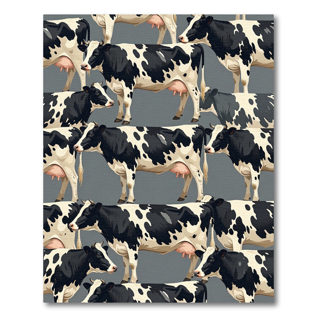 Black and White Holstein Cow Herd Rug