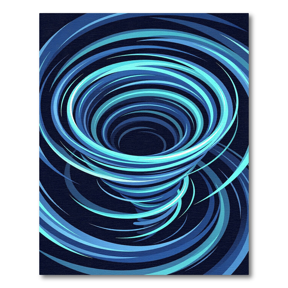 Vibrant Blue Abstract Swirling Vortex Rug