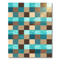 Geometric Checkered Teal Sunlit Water Rug