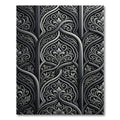 Intricate Black Silver Arabesque Floral Rug