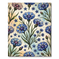 Blue Cornflower Garden Watercolor Background Rug