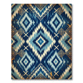 Grand Indigo Geometric Ikat Diamond Rug
