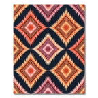 Red Orange Diamond Ethnic Tribal Rug