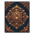 Ornate Gold Baroque Shell Medallion Rug