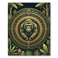 Golden Gorilla Jungle Geometric Mandala Rug