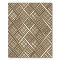 Beige Lattice Intersecting Golden Grid Rug