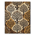 Earthy Brown Trees Abstract Organic Rug