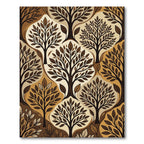 Earthy Brown Trees Abstract Organic Rug