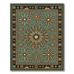 Olive Starburst Geometric Medallion Rug