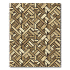 Woven Natural Wood Grain Geometric Interlace Rug