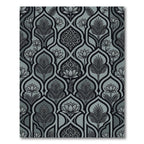 Monochromatic Gray Lotus Arch Pattern Rug