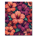 Vibrant Hibiscus Floral Tropical Arrangement Rug