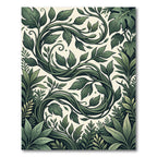 Lush Emerald Botanical Vine Scroll Rug