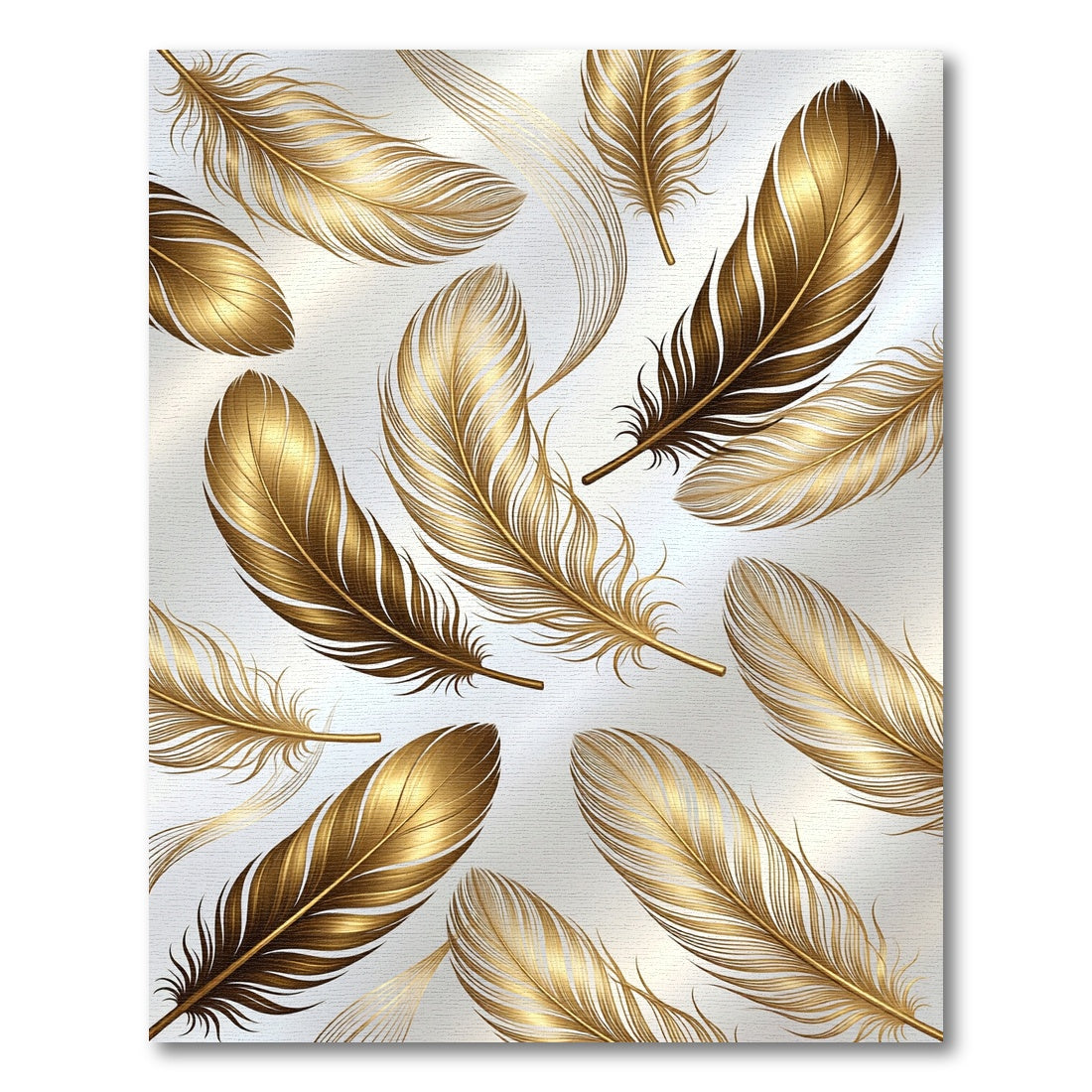 Gilded Feather Cascade in Golden Hues Rug