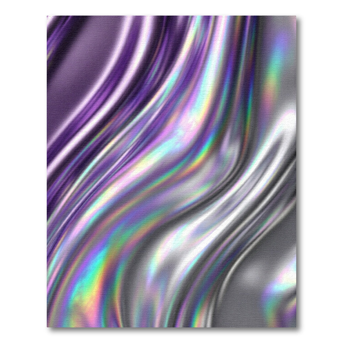 Iridescent Liquid Purple Silver Fluid Wave Rug