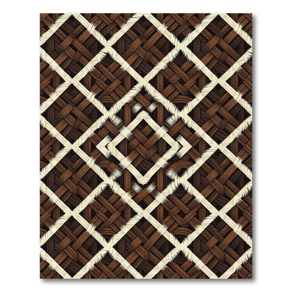 Brown Woven Diamond Lattice Rug