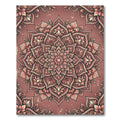 Ornate Dusty Rose Floral Mandala Rug