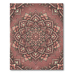 Ornate Dusty Rose Floral Mandala Rug