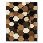 Modern Earthy Tone Hexagon Mosaic Rug
