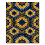 Navy Yellow Starburst Hexagonal Rug