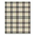 Neutral Cream Brown Black Plaid Rug