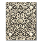 Elegant Beige Geometric Star Medallion Rug