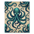 Teal Octopus Peacock Eye Surreal Rug