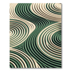 Sage Green Swirling Concentric Wave Art Rug