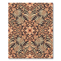 Amber Floral Damask Scrollwork Rug
