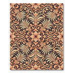 Amber Floral Damask Scrollwork Rug