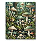 Whimsical Enchanted Forest Mushroom Meadow Rug