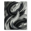 Monochrome Abstract Black and White Swirl Rug