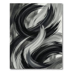 Monochrome Abstract Black and White Swirl Rug