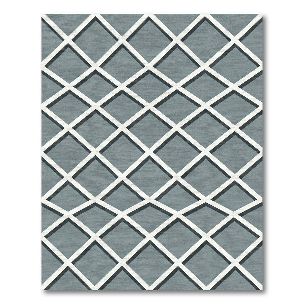 Modern Cool Gray Geometric Lattice Rug