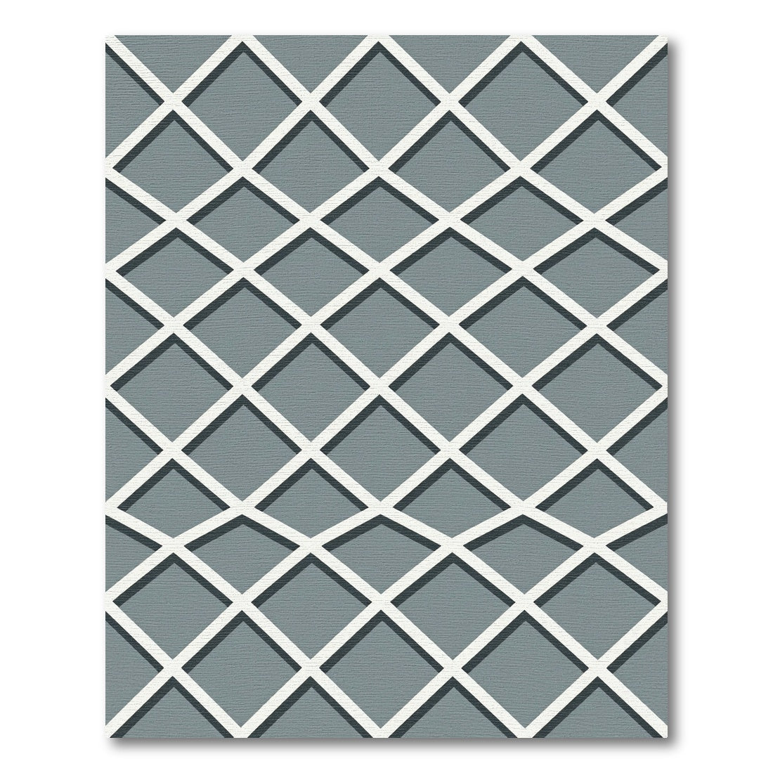 Modern Cool Gray Geometric Lattice Rug