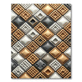 Modern Geometric Waffle Textured Neutral Rug