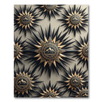 Celestial Gold and Black Starry Mountain Rug
