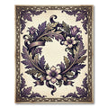 Victorian Purple Floral Wreath Ornate Rug