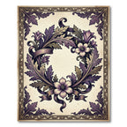 Victorian Purple Floral Wreath Ornate Rug