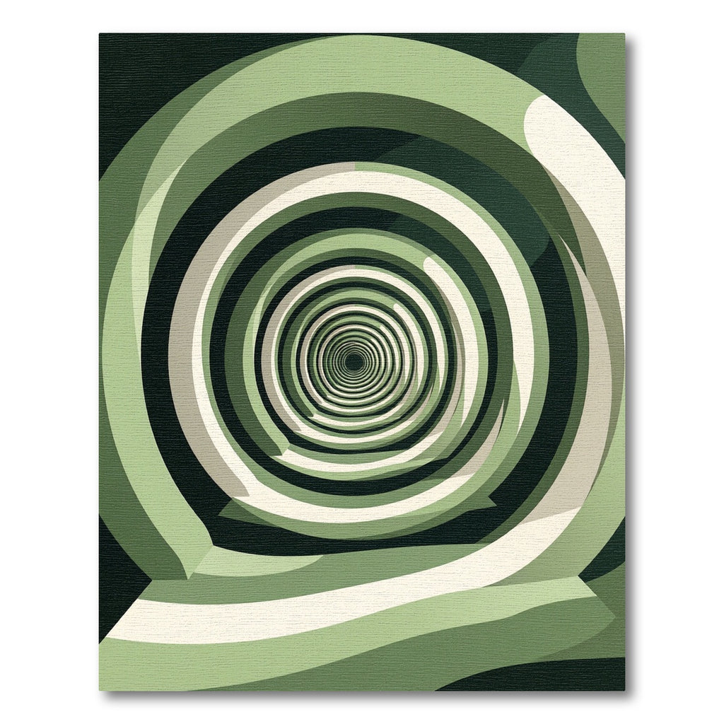 Green Gradient Tunnel Swirl Rug