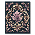 Ornate Pink and Gold Acanthus Swirl Rug