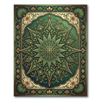 Emerald Ornate Starburst Floral Medallion Rug