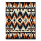 Navajo Orange Black Cream Geometric Rug