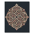 Rose Gold Scrollwork Medallion Accents Rug