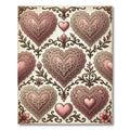 Vintage Pink Lace Heart Medallion Rug