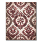 Antique Rose Damask Floral Frame Rug