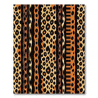 Jaguar Print Striped Composition Rug