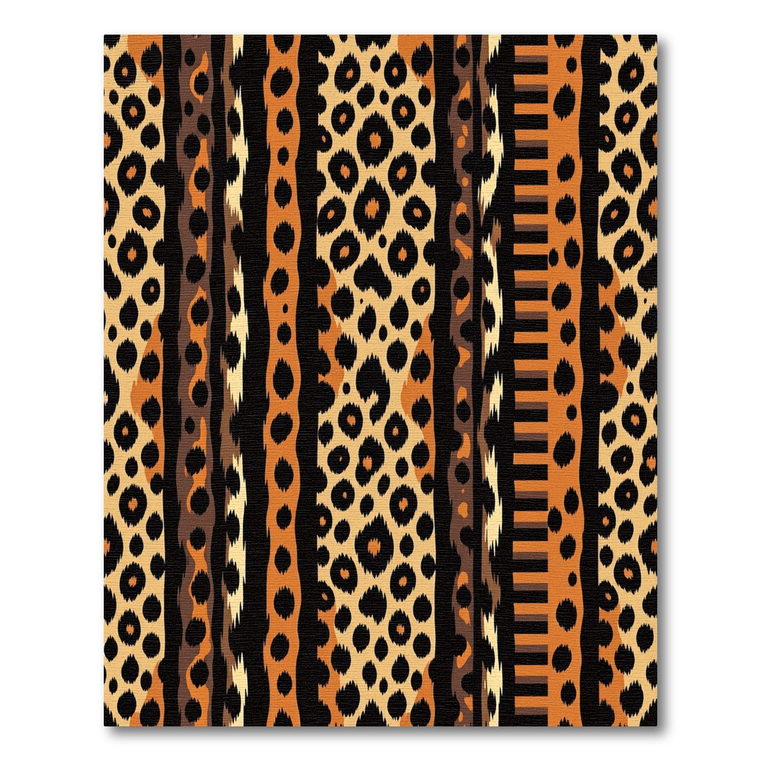 Jaguar Print Striped Composition Rug